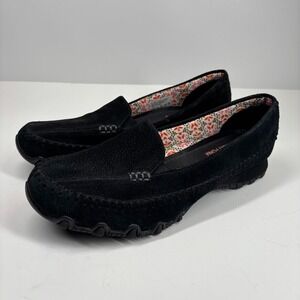 Skechers Relaxed Fit Bikers Pedestrian Women's 9 Black Slip-On Moccasins Loafers